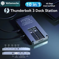yottamaster ms5 thunderbolt 3 docking station usb 3 1 40gbps 8tb for satanvme ssdlan connectusb hubintel certified tb3 pd3 0