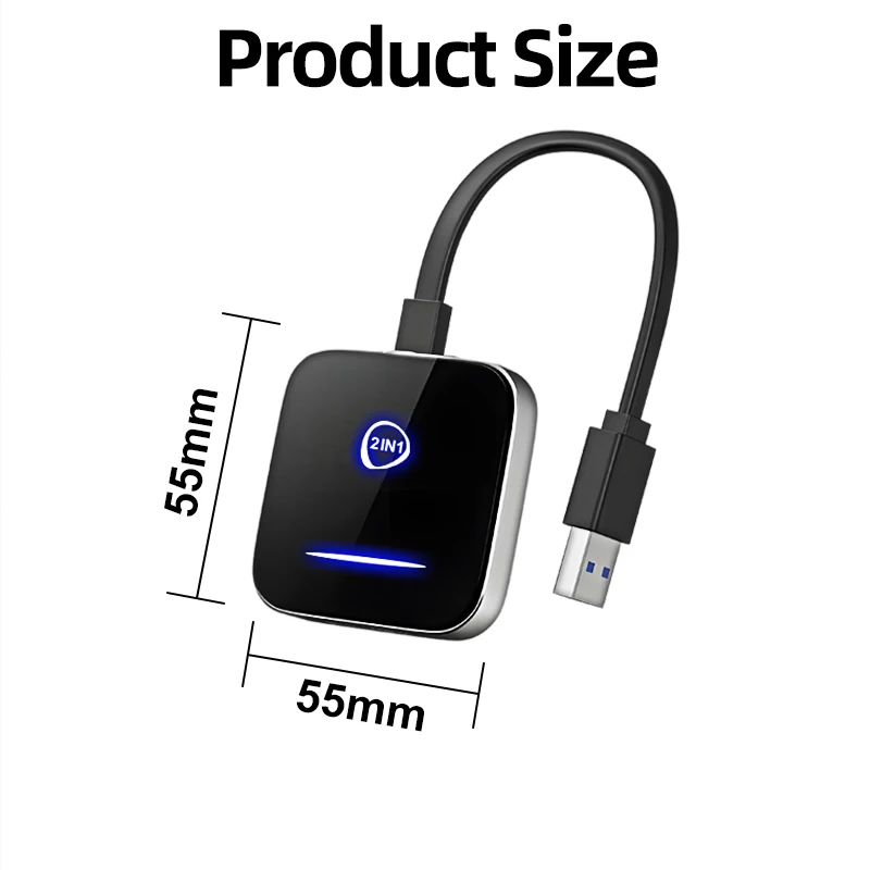 Для Volkswagen T-Roc A1 Mini 2in1 WiFi Обновление Plug and Play Беспроводная связь Apple CarPlay и Android