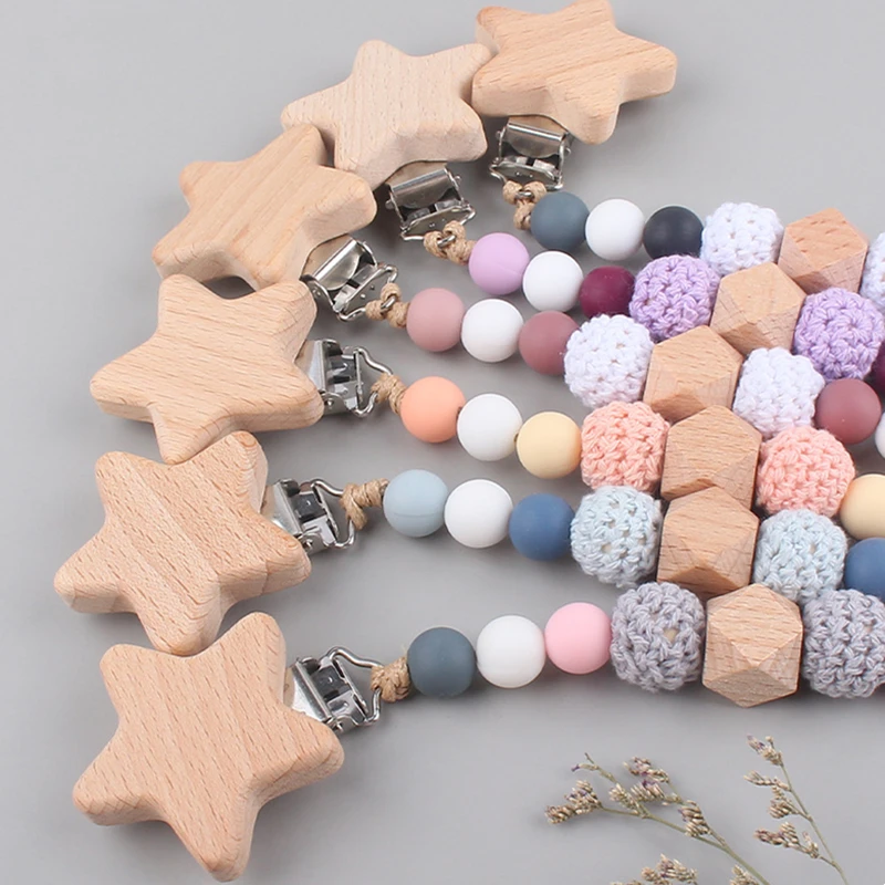 

Baby Handmade Pacifier Chain Clip Dummy Nipples Holder Clips Babies Silicone Teething Chain Toy Gifts For Cute Baby Accessories