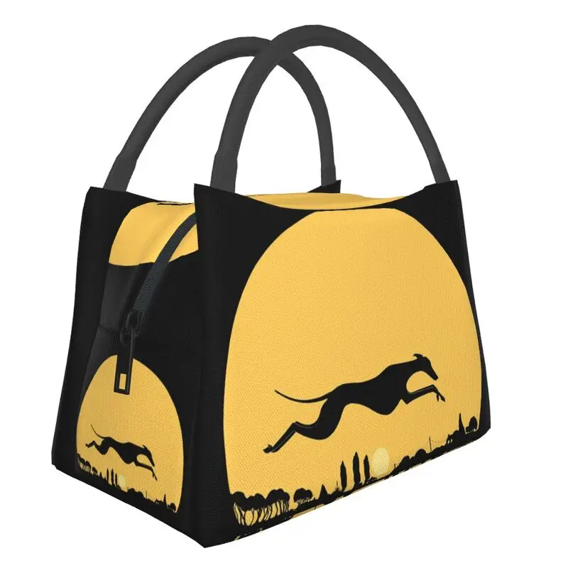 

Whippet Dusk Insulated Lunch Bags for Women Greyhound Sighthound Portable Thermal Cooler Food Lunch Box Outdoor Camping Travel