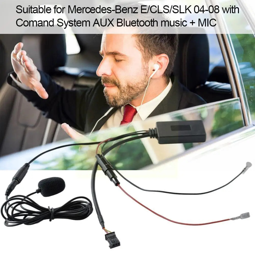 

Автомобильный Bluetooth 5,0 стерео аудио Aux вход кабель микрофон с системой Comand для Mercedes E/cls/slk Aux аудио кабель W0j3