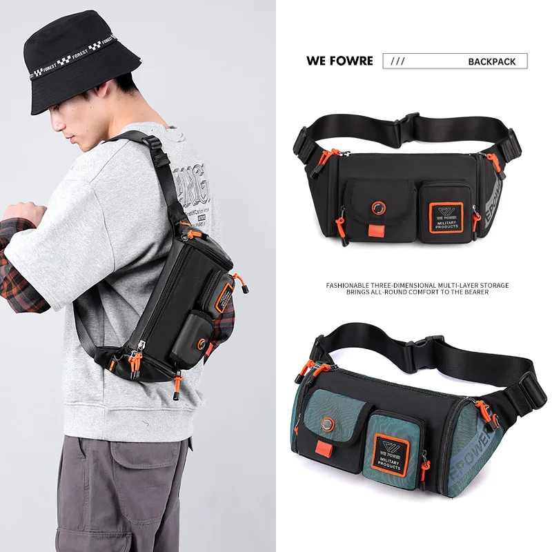Men's Casual Waterproof Chest Bag Fashion Trendy One-shoulder Bag Crossbody Men's Bag Large Capacity Commuter Bag Men Handbag