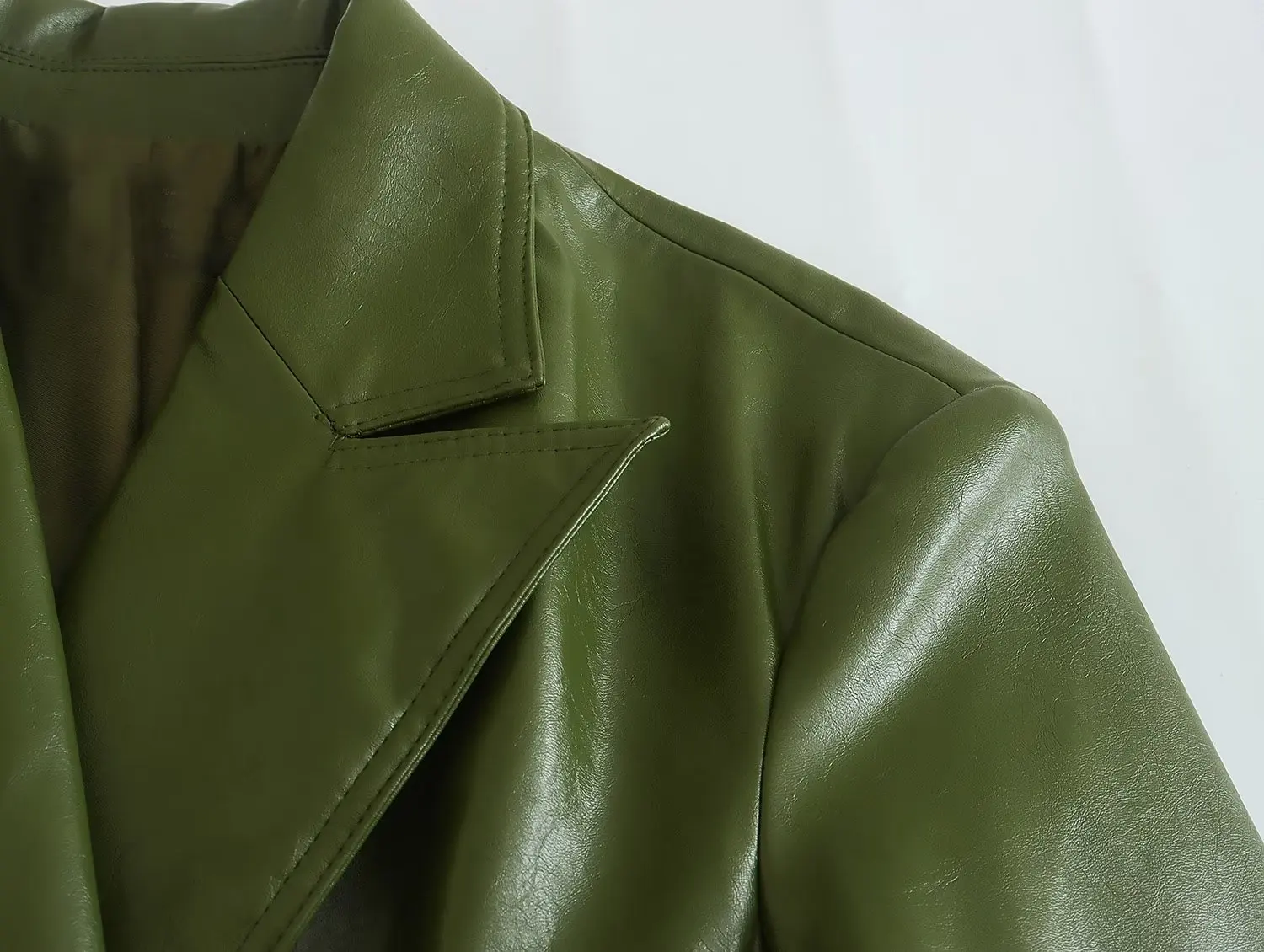 Women's autumn and winter 2022 new casual fashion chic imitation leather double-breasted blazer jacket + bell bottoms Mujer