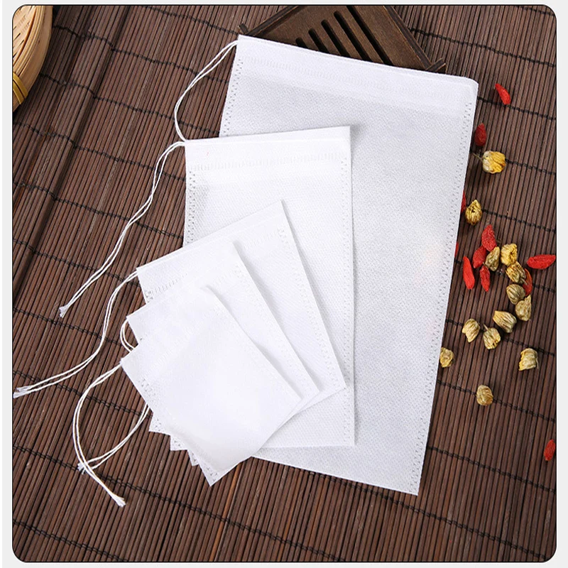 

Disposable Tea Bag With String Healing Sealed Food Grade Fabric Empty Tea Bag For Tea Infuser Tea Pot Soup Brine Mixing Kit Filt