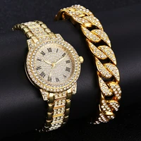 new gold luxury rhinestone watches women crystal quartz bracelet watches ladies dress rhinestone wristwatch clock relogios