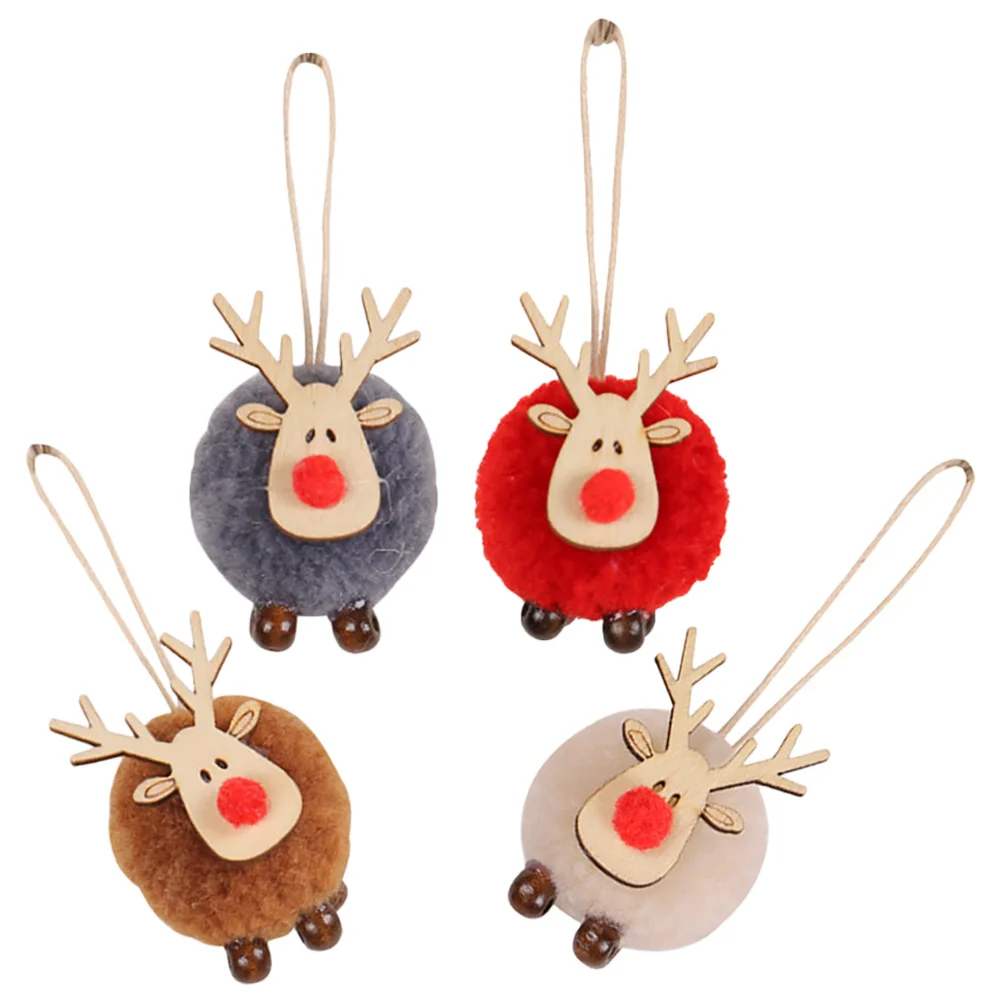 

4pcs Lovely Deer Christmas Tree Hanging Decoration Lovely Xmas Themed Hanging Ornament Party Favor