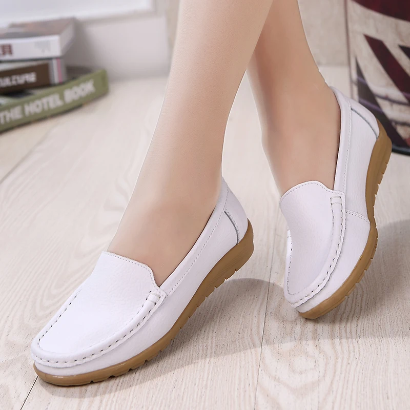 

2022 Autumn Women Flats Shoes Casual Flat Shoes Women Loafers Soft Leather Slip on Solid Women's Shoe Sneakers Zapatos De Mujer