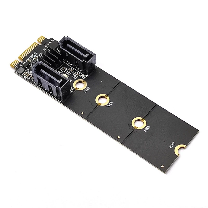 M.2 KEY-M NVME PCI-E к 2-портовому адаптеру карты расширения Sata3.0 карта без привода JMB582
