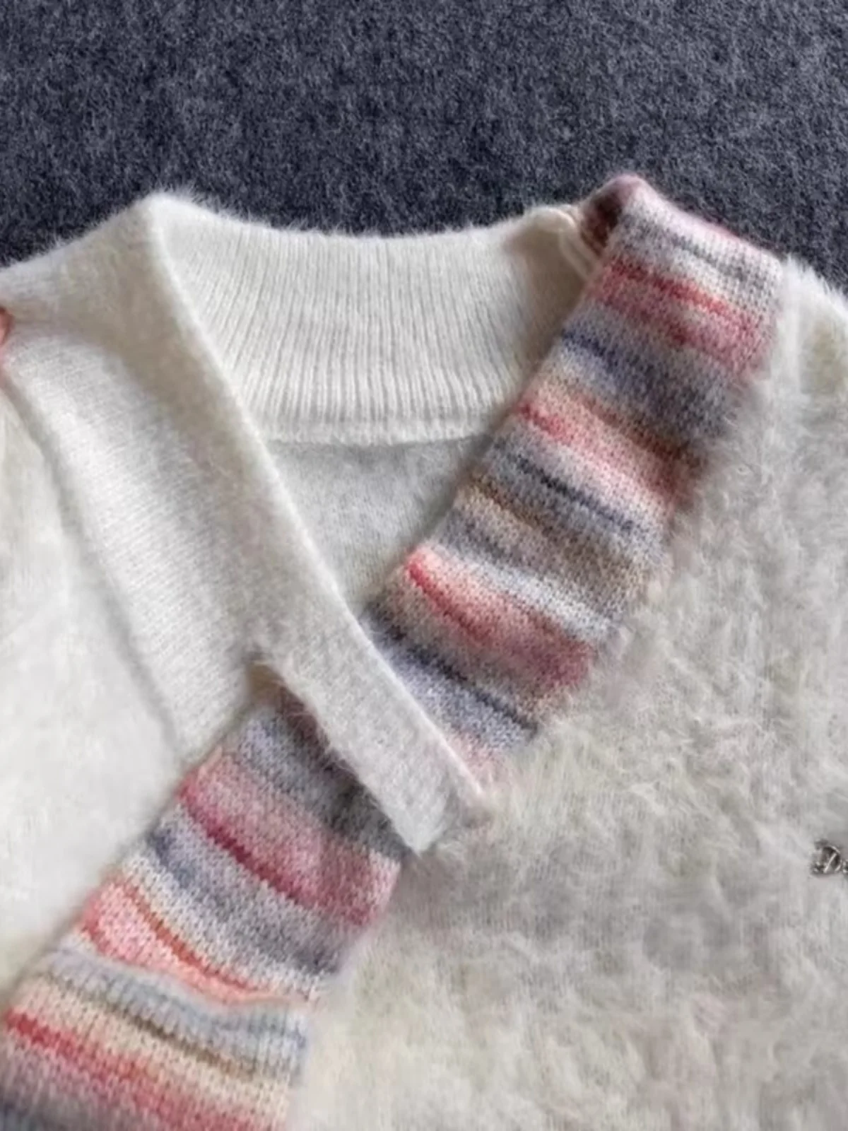 Пуловер в японском стиле свитер повседневный шарф лоскутные вязаные свитера