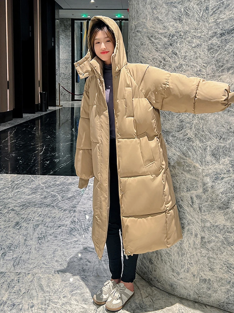 GOPLUS Hooded Long Coat Thicken Padded Parkas Cotton Coat Female Outwear Coats and Jackets Winter Clothes Women 2022 New Fashion
