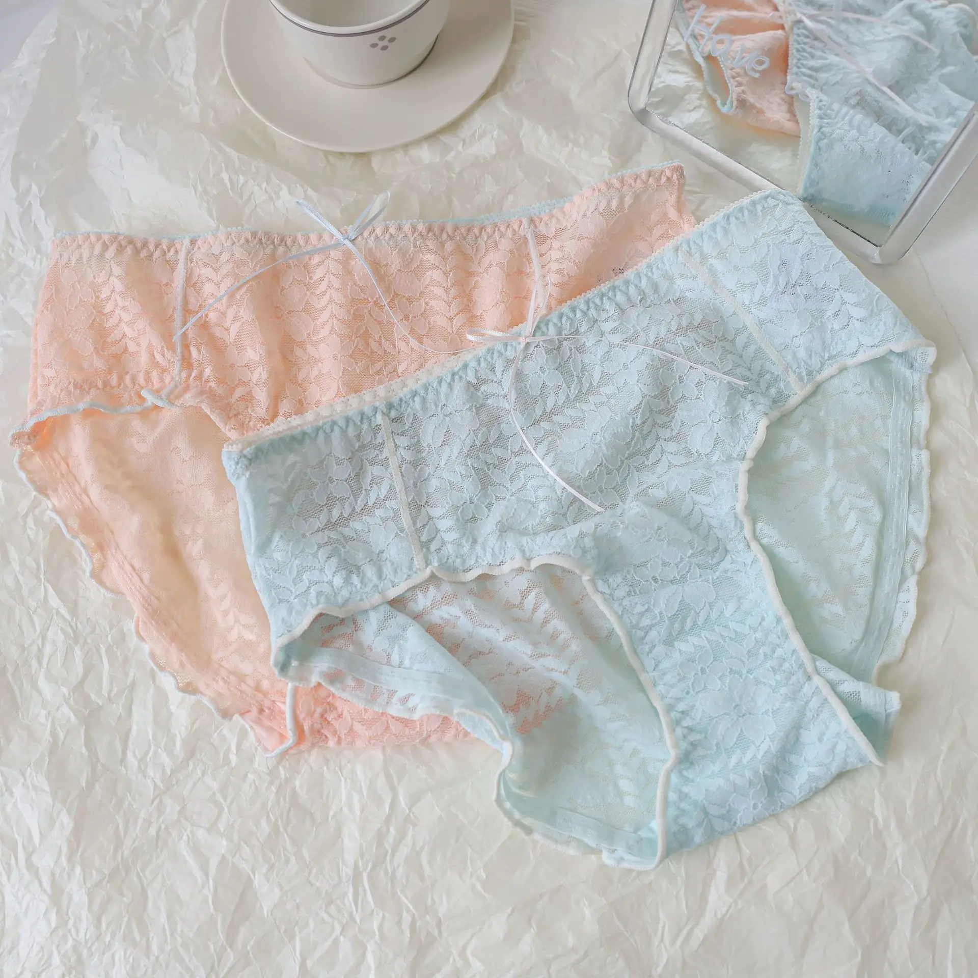 

French romantic lace Seamless Panties women fresh sweet summer underwear Fresh briefs women N8084