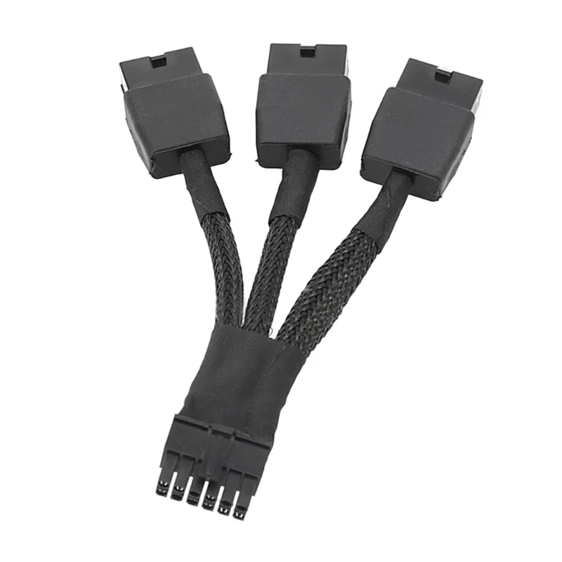 

E9LB 18AWG 12Pin to 3x8Pin PCI-E Sleeved Extension Cable 12Pin to 3x8Pin for NVIDIA Ampere 3060ti 3070 3080 3090