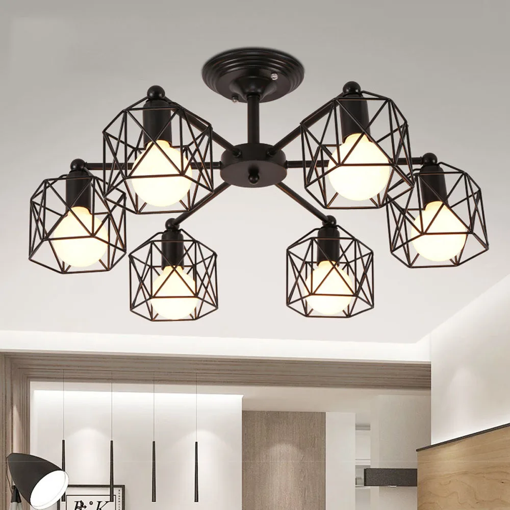 Скандинавская потолочная лампа с 3/5/6/8 насадками промышленная винтажная Люстра