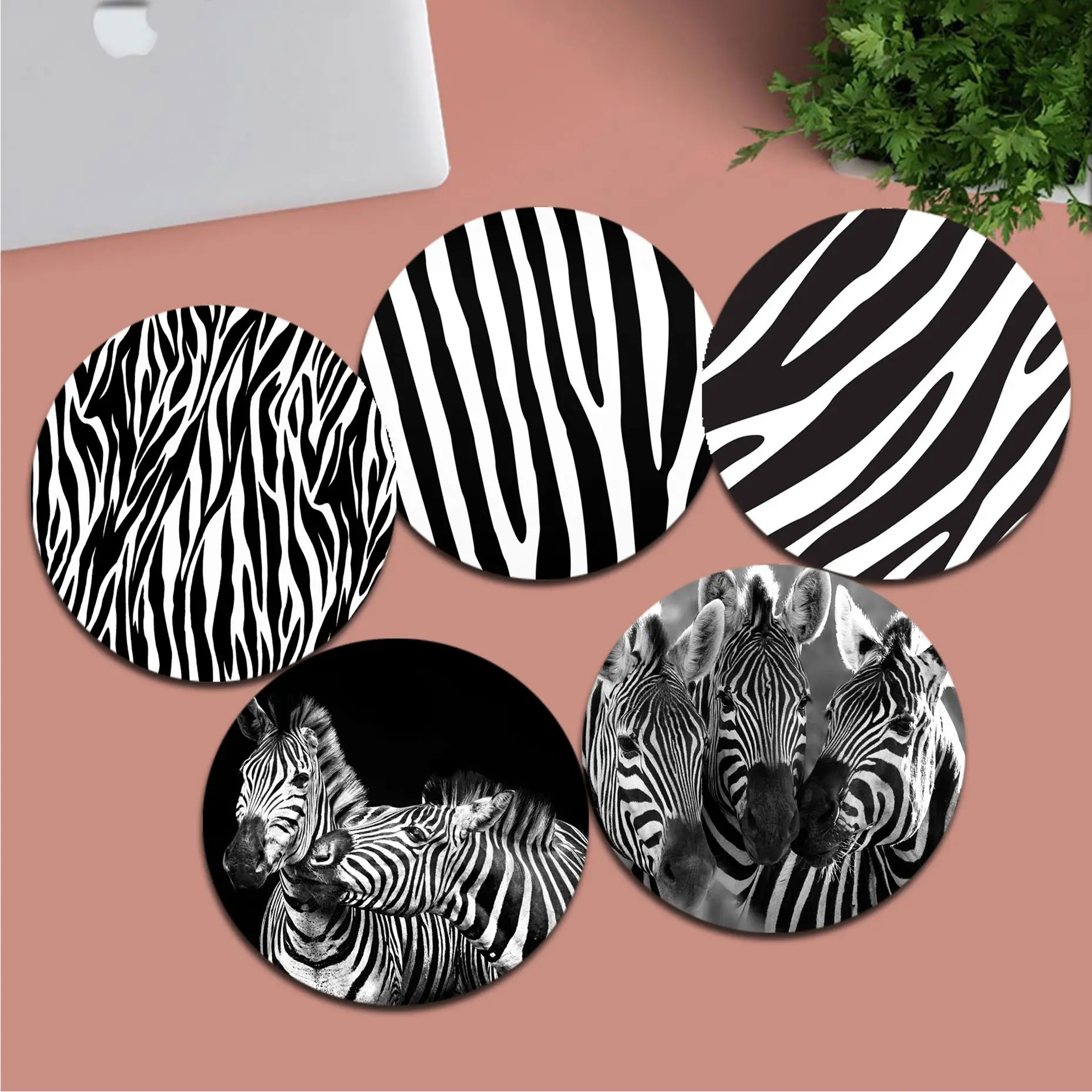 Коврик компьютерный для мыши, 22 х22 см, с принтом «Зебра»