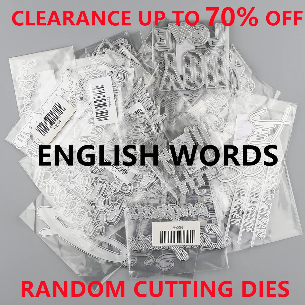 

10-50pcs Clearance Random ENGLISH WORDS Cutting Dies for DIY Scrapbook Cards Lucky Bag Worth Twice or Triple What You Pay For