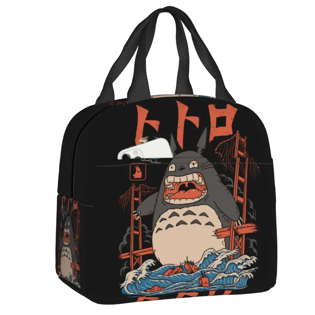 

Japanese Anime My Neighbor Totoro Insulated Lunch Bag for Women Portable Hayao Miyazaki Thermal Cooler Lunch Tote Work School