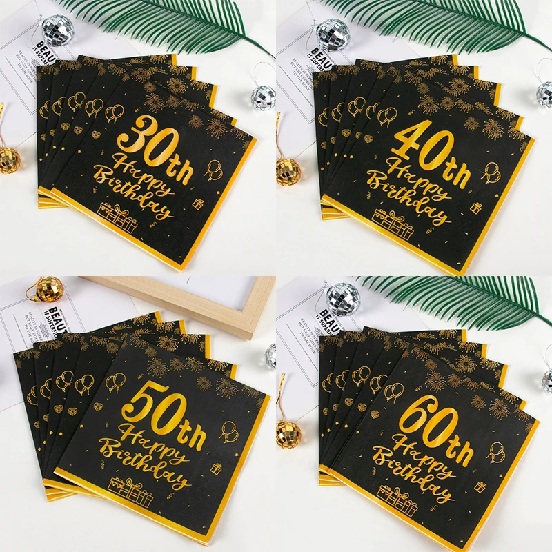Салфетки бумажные одноразовые для мужчин и женщин юбилей 30 40 50 60 день рождения