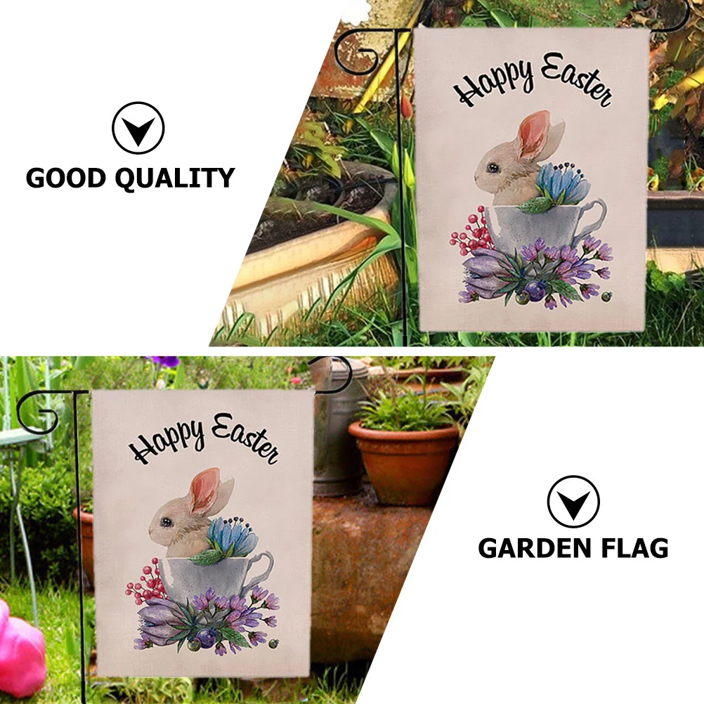 

1pc Delicate Decorative Festival Lovely Easter Garden Banner Easter Yard Flag Easter Garden Flag