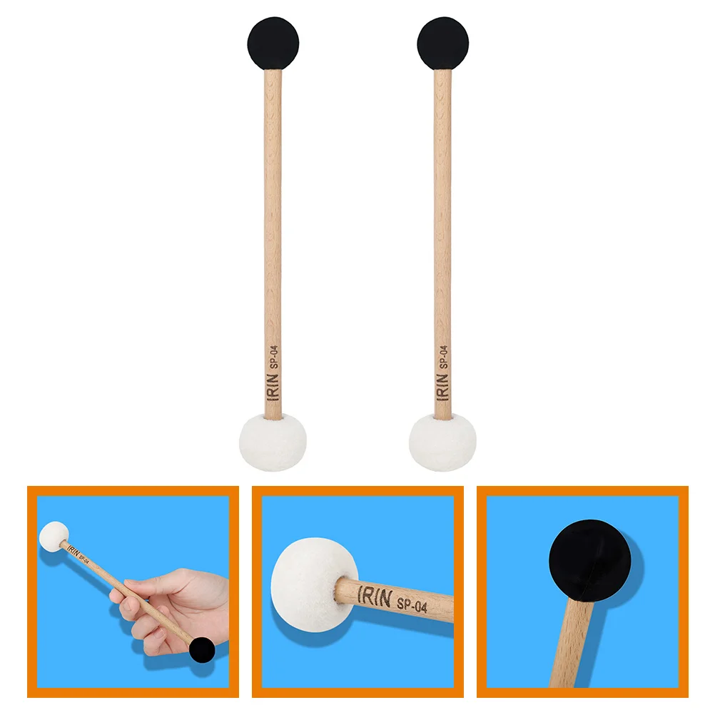 

2pcs Singing Bowl Mallets Double-ended Rubber Felt Mallet Instrument Bowl Mallets