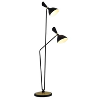 nordic led black white floor lamp for study living room bedroom cockloft hotel e14 double head adjustable shade stand light