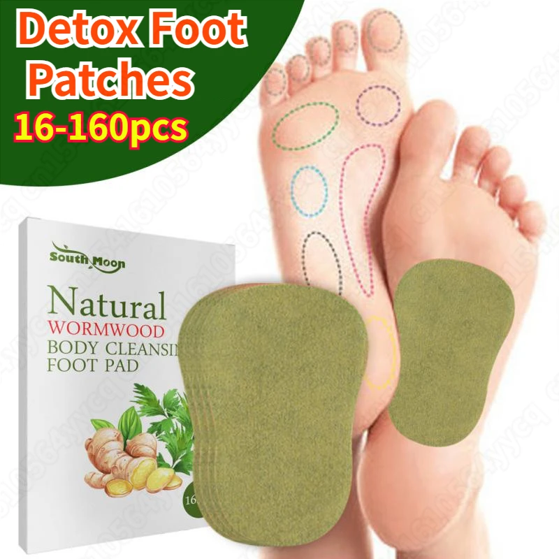 

16-160Pcs Detoxification Wormwood Foot Patch Pain Relieving Plaster Relieve Foot Stress Help Sleeping Body Health Care Pad