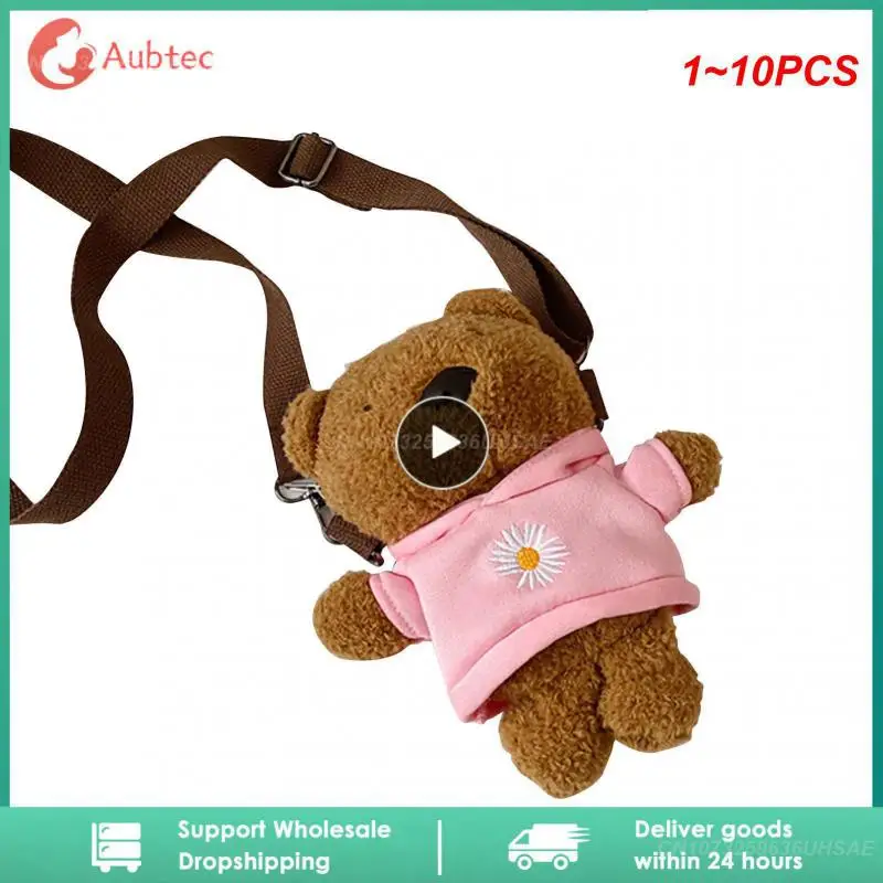 

Женская плюшевая сумка на плечо с мультяшным медведем, 1-10 шт.