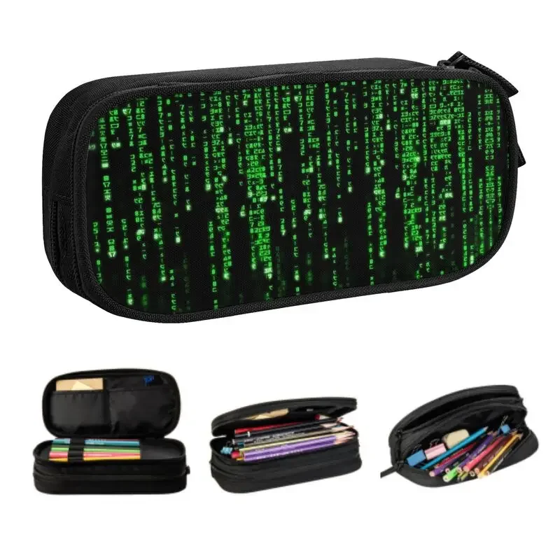 

Kawaii Binary Code The Matrix Program Pencil Cases for Boys Gilrs Large Capacity Hacker Programmer Pencil Pouch School Supplies