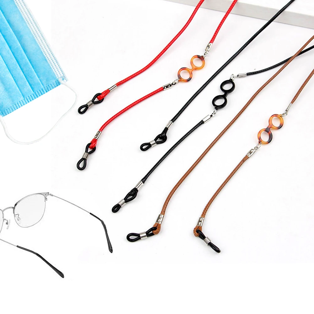 

New High Quality Sunglasses Lanyard Strap Necklace Leather Eyeglass Glasses Chain Beaded Cord Reading Glasses Accessories