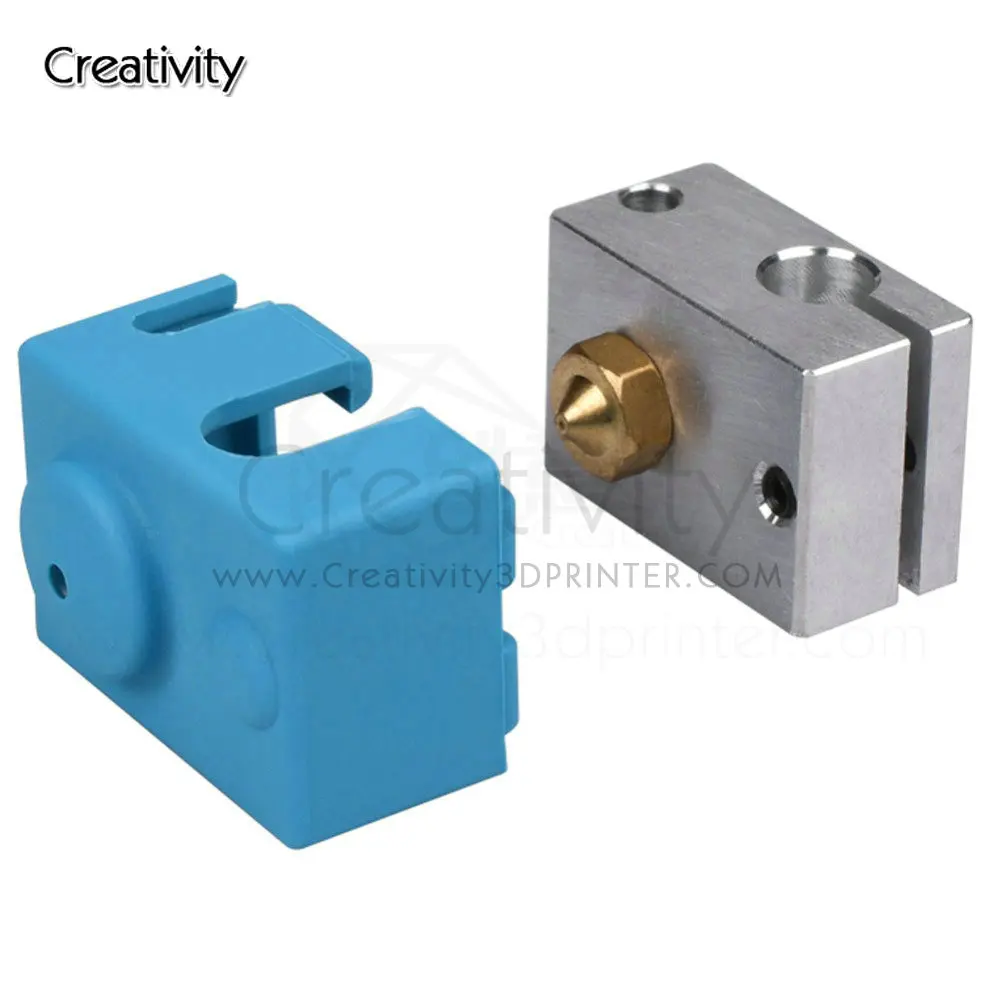 

3D Printer Parts E3D V6 Heater Block Official Aluminum Block To J-head Hotend Bowden Extruder V6 Silicone Sock Heater Thermistor