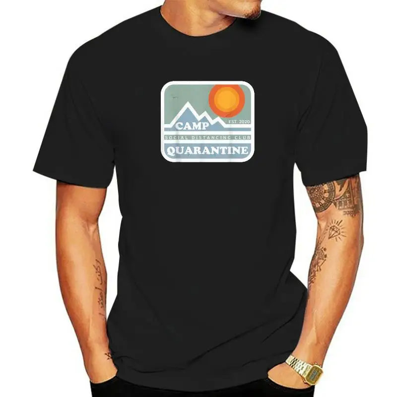 

Retro Vintage Camp Quarantine Funny Social Distancing Gift T-Shirt Fashion Student Top T-Shirts Cotton Tops & Tees Normal