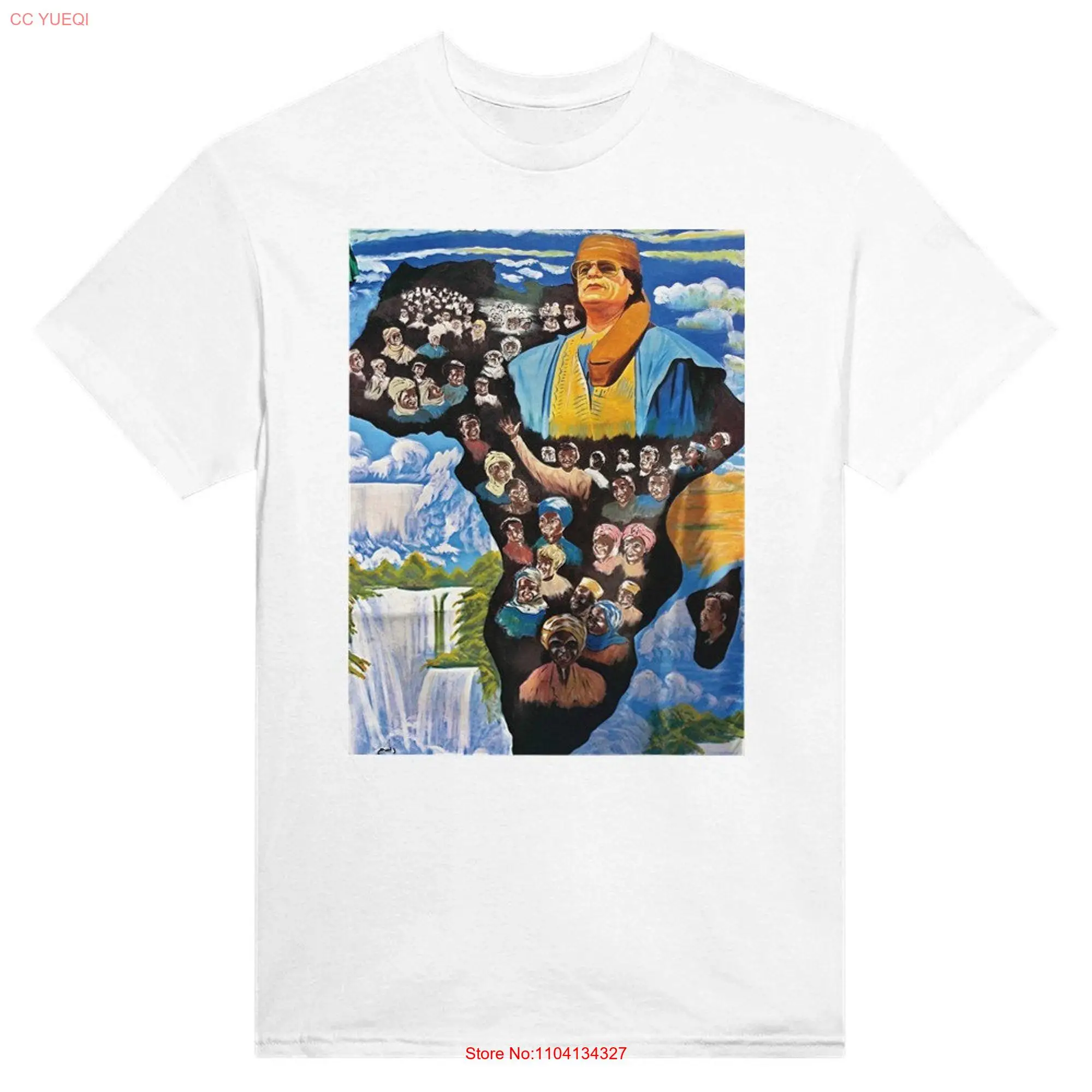 Винтажная Футболка муаммар гадафи с Африканской пропагандистской тематикой