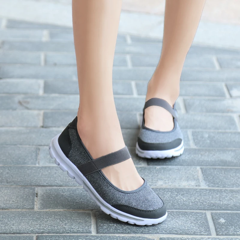 STRONGSHEN Woman Mesh Flats Casual Shoes Fashion Breathable Vulcanized Light Sneakers Ladies Walking Shoes Zapatillas Mujer