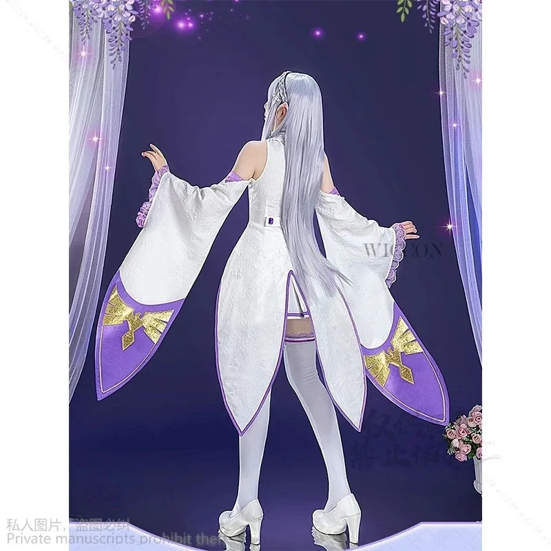 Аниме Re Zero Kara Hajimeru Isekai Seikatsu Emilia костюмы для косплея женское платье с головным убором для вечеринки на Хэллоуин Lolita Cosx; 8 (art.: 3920d156a38d4) - 3920d156a38d4
