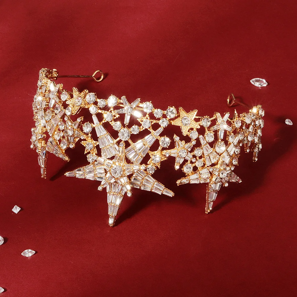 Efily Свадебная Хрустальная круглая корона роскошная диадема головной убор