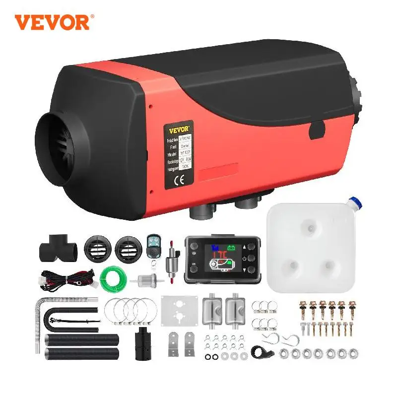 

VEVOR 3KW Car Heater Diesel Air Heater 12V with Two Silencers LCD Switch for RV Boat Bus Vans Motorhome Diesel Parking Heater