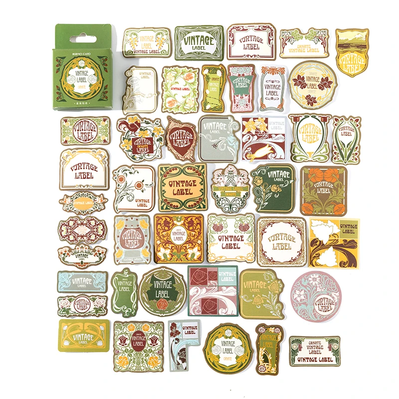 

10/25/45PCS Vintage Badge Sketchbook Sticker Aesthetic Decoraction Scrapbooking Diary Stationery School Supplies for Kids