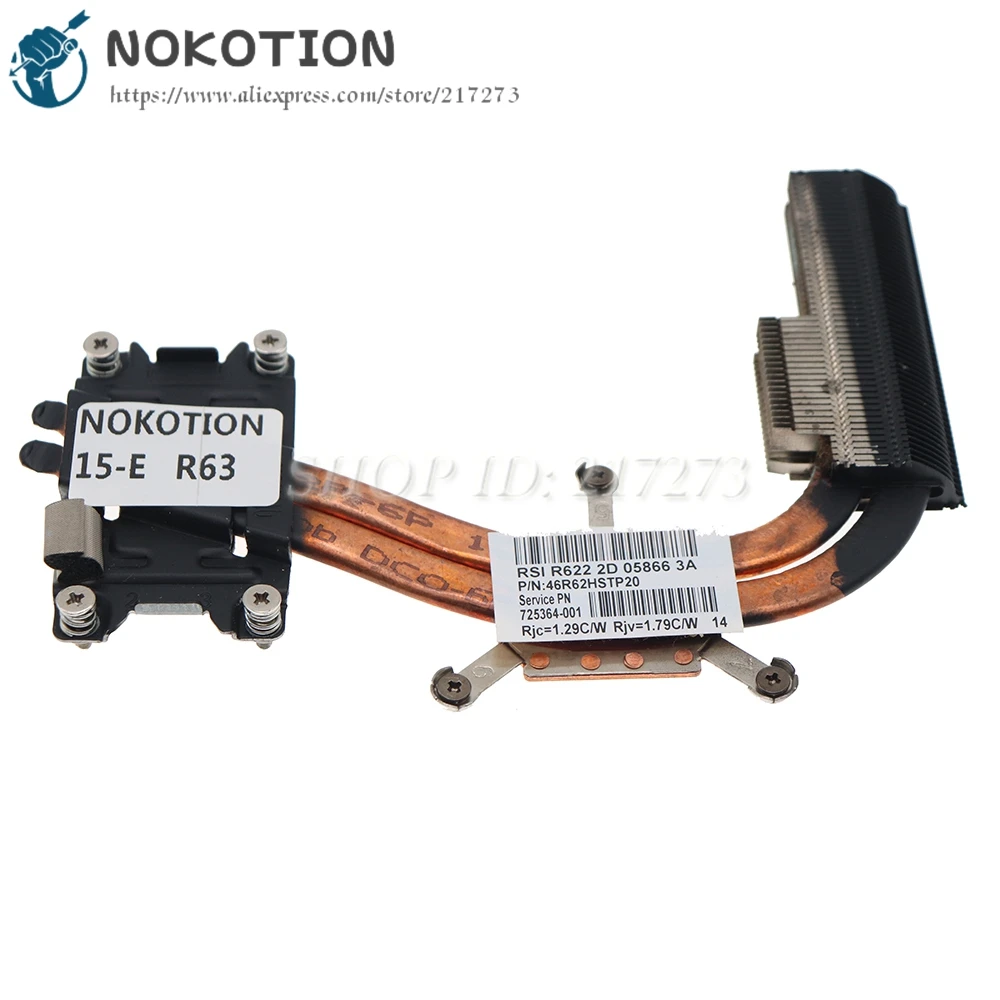 

NOKOTION 725364-001 Laptop Heatsink CPU Cooling Fan For HP 14-E 15-E 17-E TPN-Q118 Q117 Q121 R63