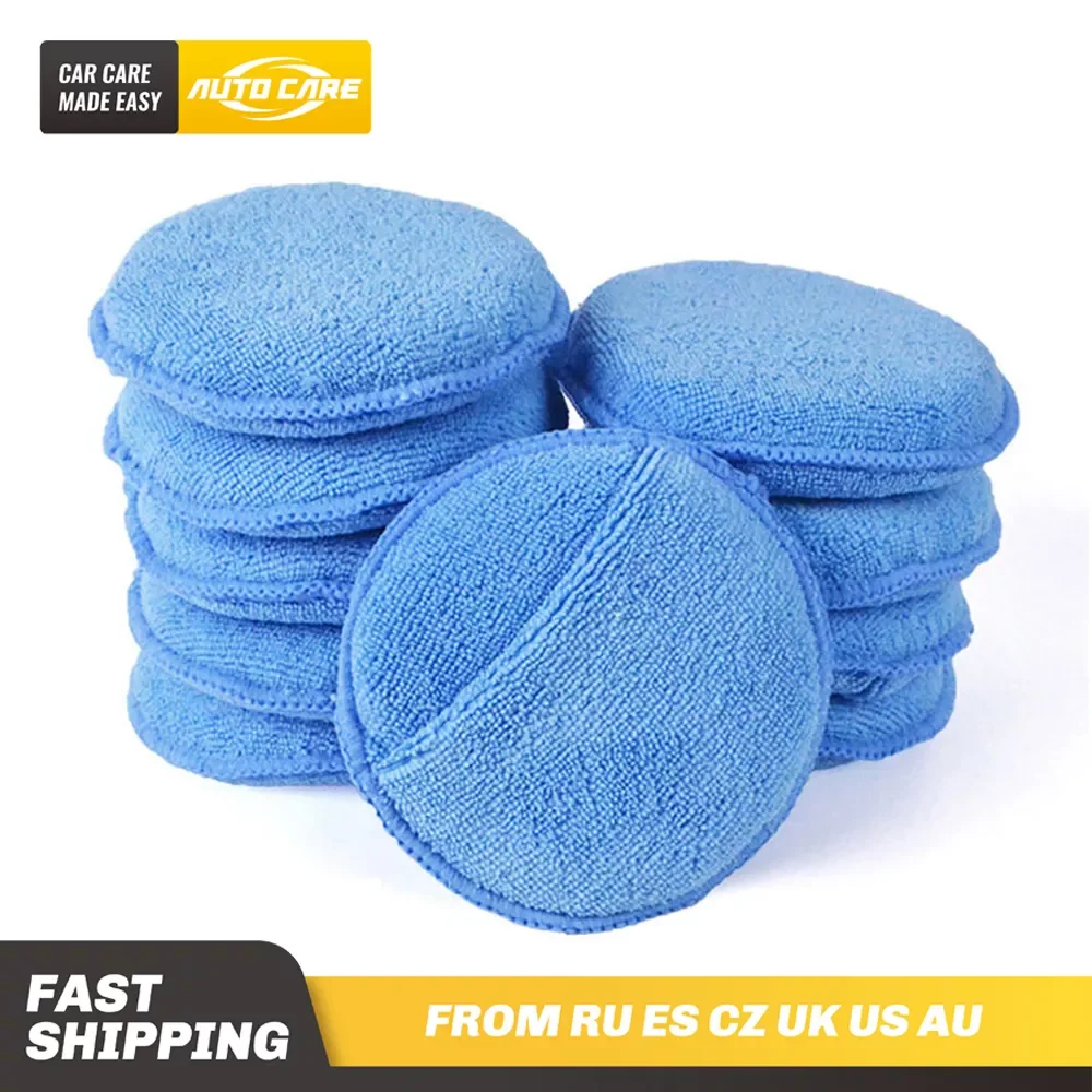 

Microfiber Wax Applicator Pad 10pcs 5" Diameter Ultra soft Microfiber with Finger Pocket Polish Car Wax Apply Remover Buff