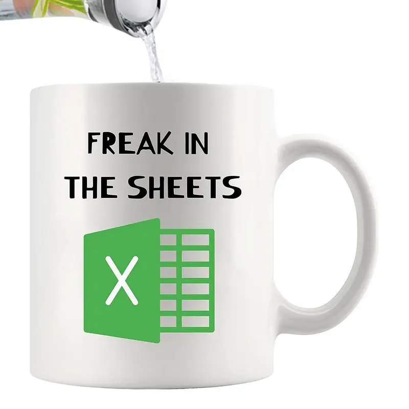 

Freak In The Spreadsheets Mug Ceramic Coffee Mug Printed With Funny Words For Accountant Practical Mark Cup Gift For Office