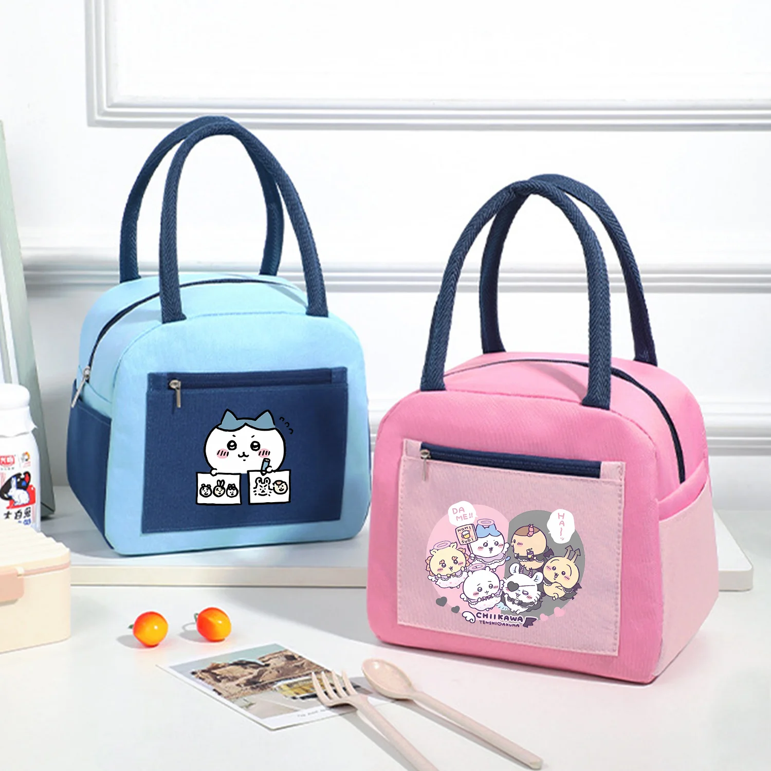 Теплоизолированная сумка Chiikawas для ланча милая портативная вместительная с