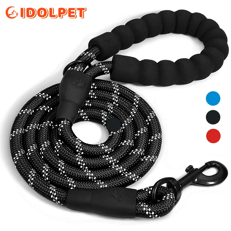 Reflective Durable Nylon Dog Leash Training Running Rope for Medium Large Dogs Strong Lead Leashes For Labrador Rottweiler