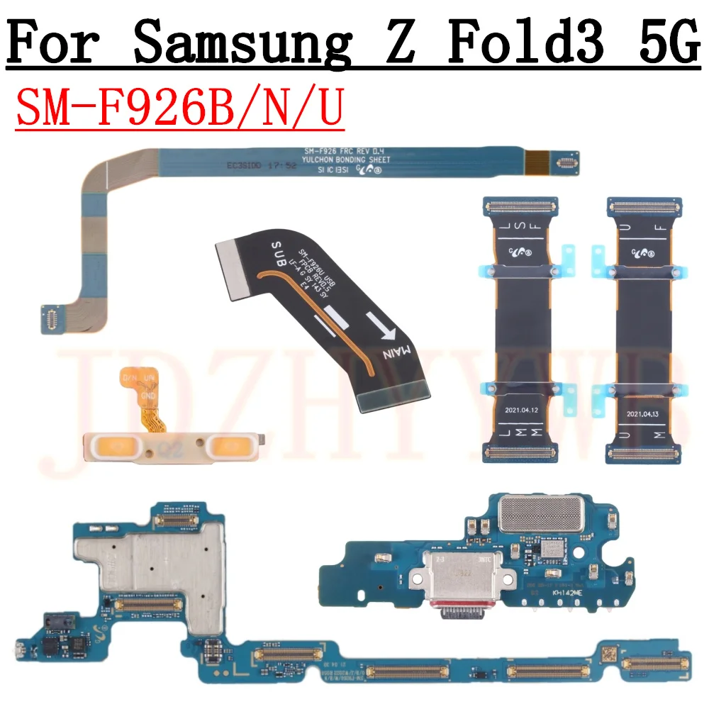 Сигнальная плата порта зарядки для Samsung Z Fold3 F926B F926N громкость ЖК-дисплея разъем