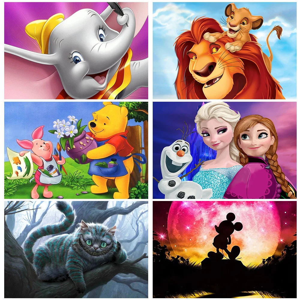 

5D DIY Diamond Painting Disney Cartoon Anime Lion King Dumbo Round Diamond Embroidery Mosaic Set Cross Stitch Home Decor Gift