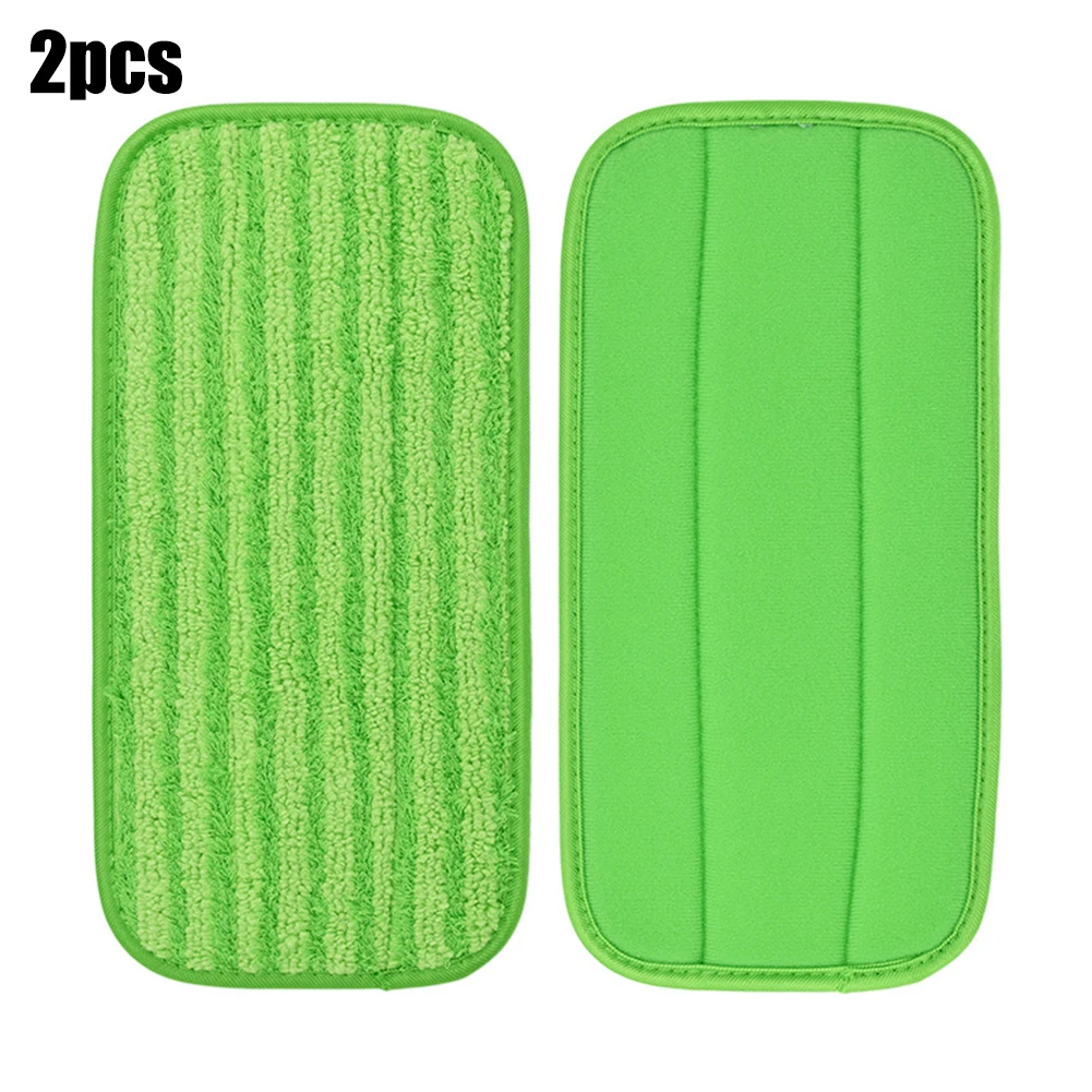 2 Pack Microfiber Reusable Mop Pads Replacement For Swiffer Wet Jet 12 Inch Green Flat Mop Cloth Machine Washable
