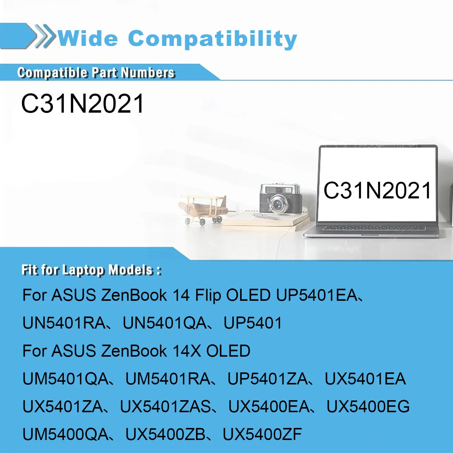 Фото Новая батарея для ноутбука C31N2021 для ASUS ZenBook 14X OLED Flip OLED UM5401QA UX5401EA UP5401EA UX5400EA UM5401 UX5401 UX5400 №5