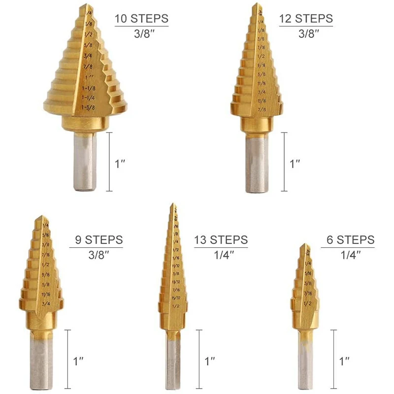 Imperial 5 шт. Pagoda Diamond 6 треугольная ручка ступенчатое сверло с прямой канавкой