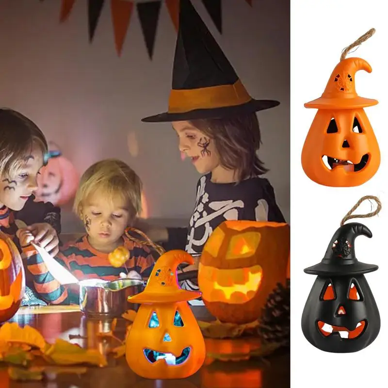 

Pumpkin Lantern Halloween Pumpkin Lantern With LED Light Portable Haunted House Pumpkin Lamp Home Party Decoration Accessories