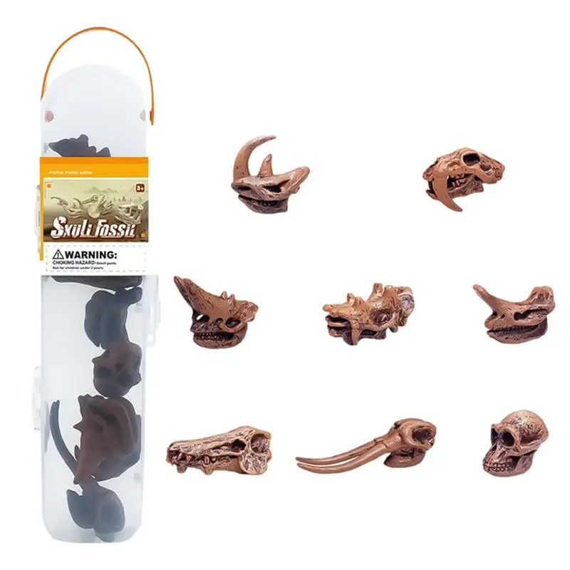 

Nature Science Educational Toy Kids Cognition Animal Model Archaeological Prehistoric Mammals Skull Figurines Set