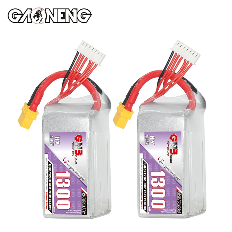 2 шт. GNB 6S 1300 мАч 22 8 В 60C/120C Lipo аккумулятор с разъемом XT60 для гоночного дрона FPV