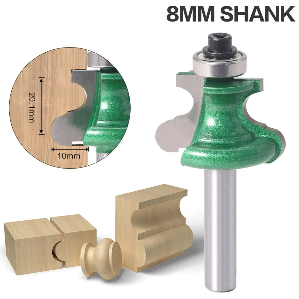 

8mm Shank Bead Molding Router Bit Flute & Beading Line Woodworking Tenon Milling Cutter for Wood Tool